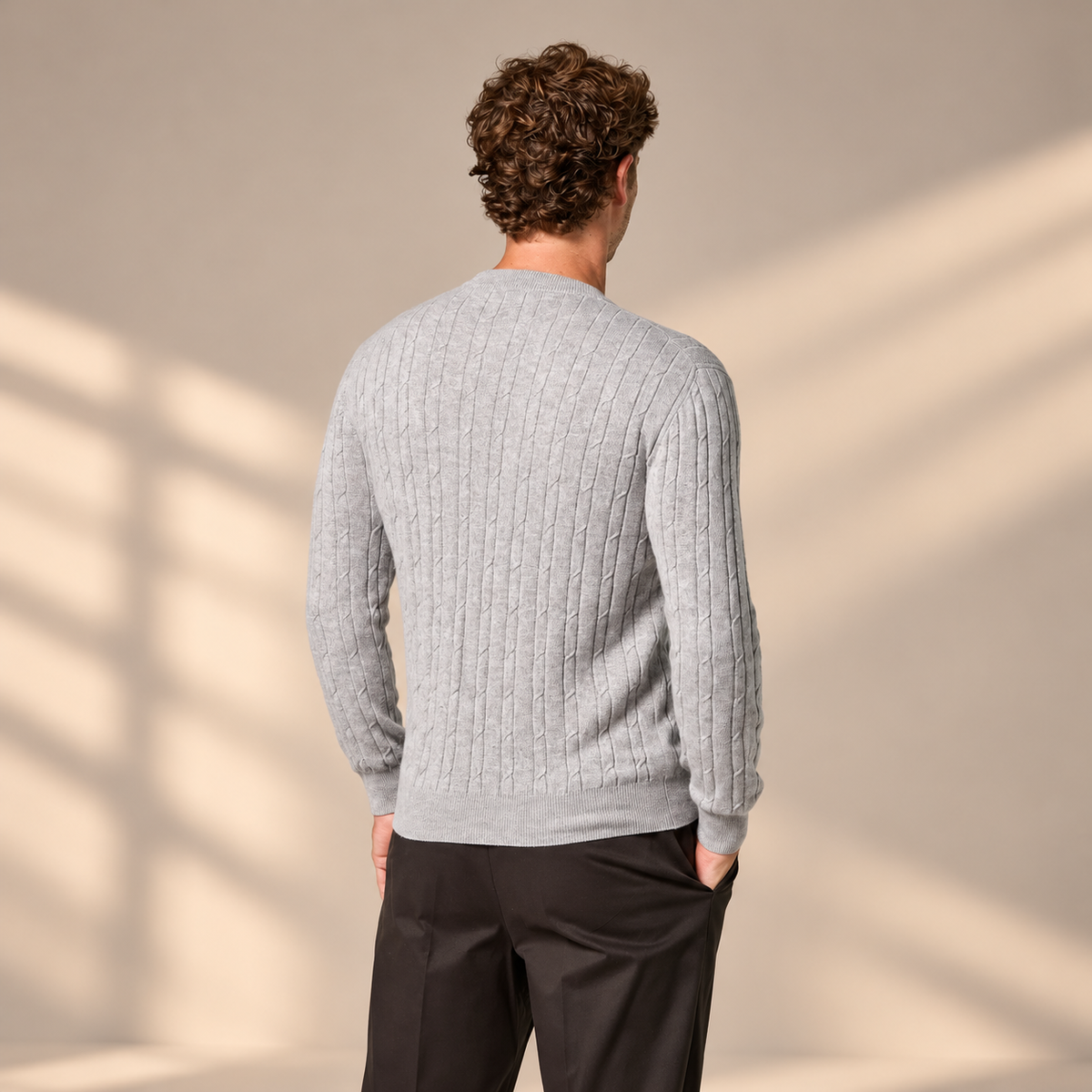 Suéter de Cachemira Acanalado para Hombre