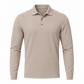 Polo de Piqué de Manga Larga para Hombre