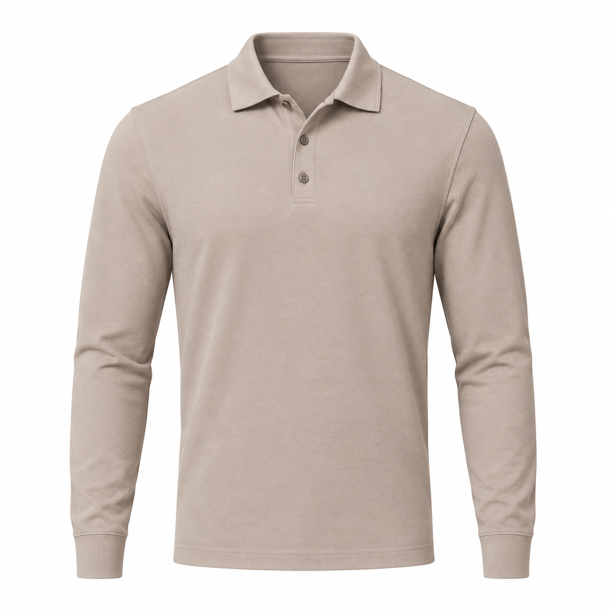 Polo de Piqué de Manga Larga para Hombre