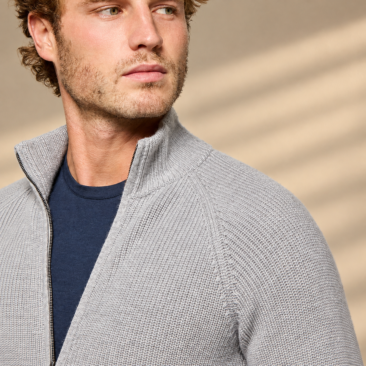 Jersey de Cachemira con Cremallera para Hombre