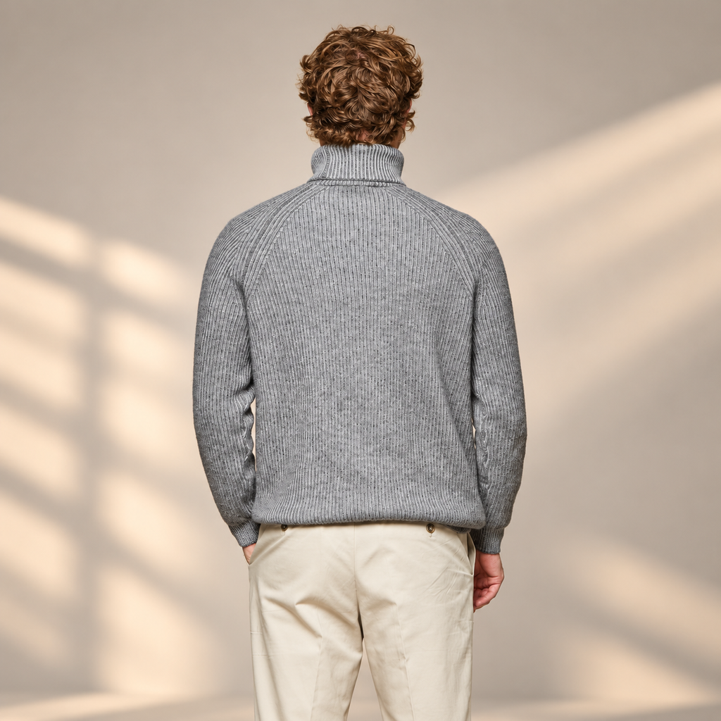 Suéter de Cachemira con Cuello Alto para Hombre