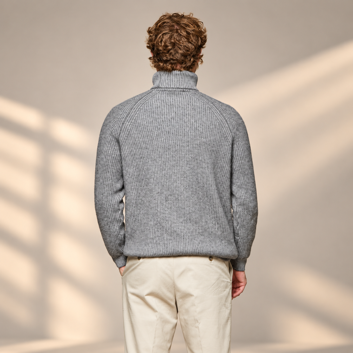Suéter de Cachemira con Cuello Alto para Hombre