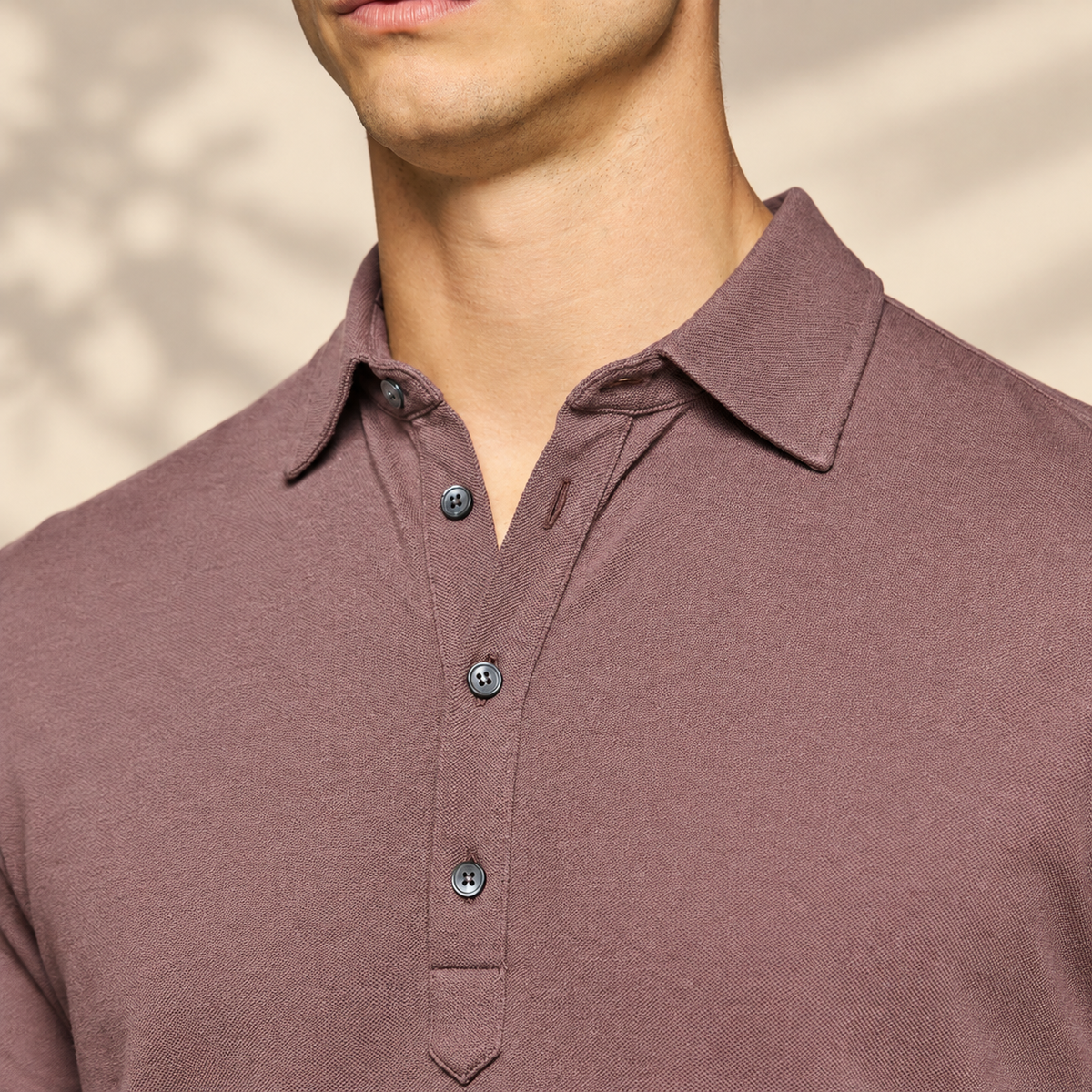 Polo de Piqué de Manga Larga para Hombre