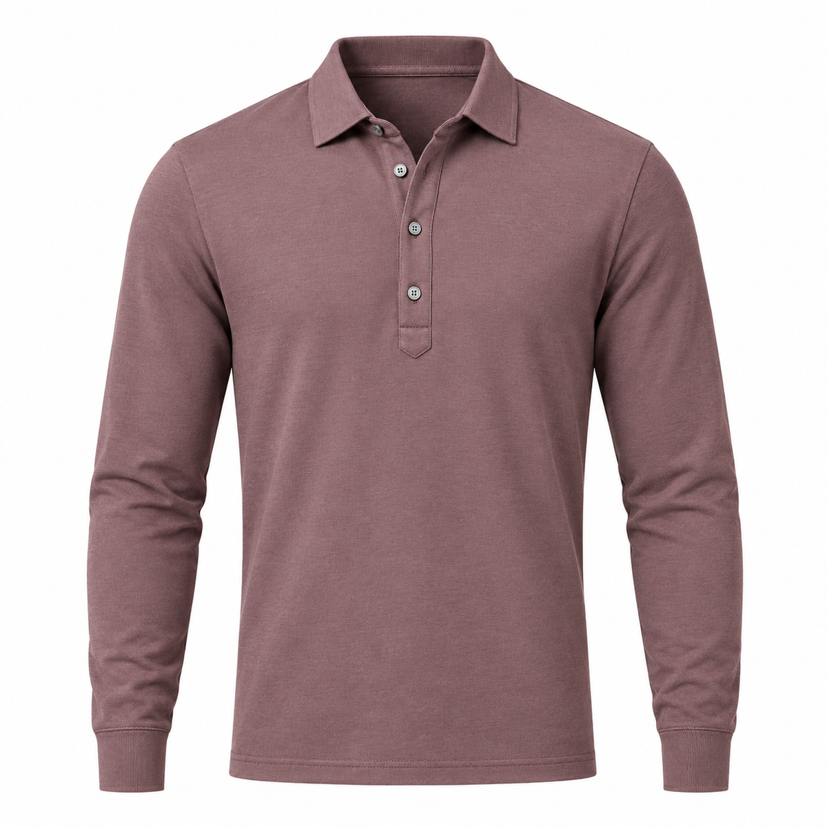 Polo de Piqué de Manga Larga para Hombre